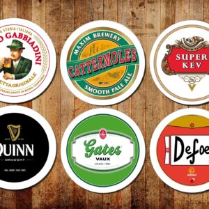 Collection of retro football beer mats featuring Sunderland legends
