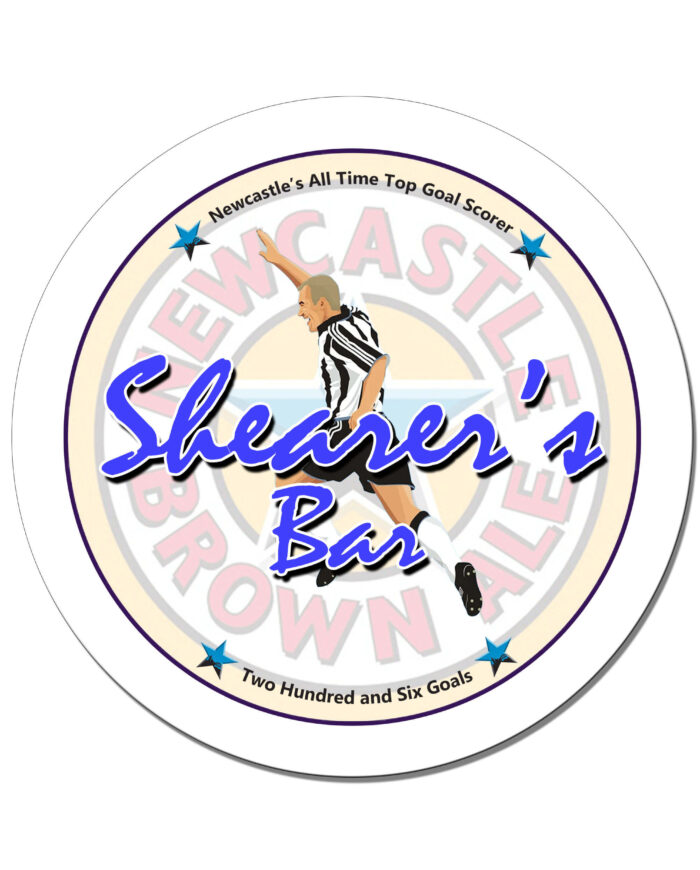 Alan Shearer retro beer mat - Newcastle United legend